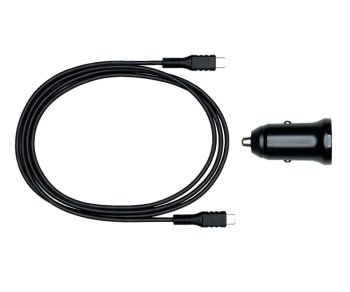 USB KFZ 20W C Schnellladegerät inkl. C Kabel, USB KFZ Lader, C auf C Ladekabel, schwarz, DINIC Box mit Euroloch, 1,50m
