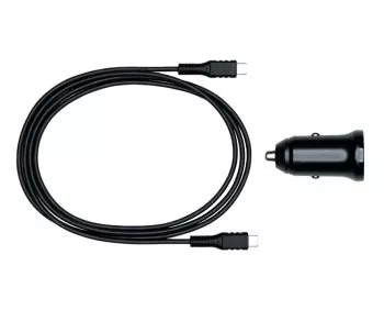 Chargeur rapide USB pour voiture 20W C avec câble C, chargeur USB pour voiture, câble de charge C vers C, noir, boîte DINIC avec trou européen, 1,50m