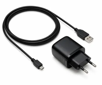 Adaptateur de charge USB PD/QC 3.0 avec câble micro USB 20W, 3,6V~5,9V/3A ; 6~9V/2A ; 9V~12V/1,5A, noir, boîte DINIC avec trou européen, 2m