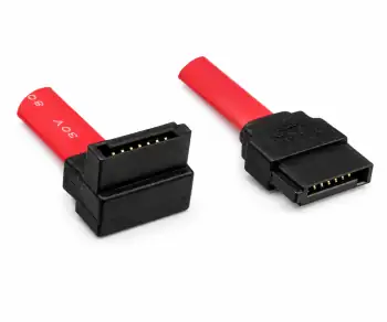 Cavo DINIC S-ATA 1, 2, 3, da S-ATA diritto a S-ATA 90° ad angolo retto, scatola DINIC con foro Euro, 0,50 m