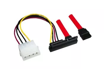 S-ATA 1, 2, 3 Cable internal, 22pin 90° male to 7pin + 4pin power, 0,50m