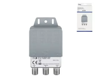 DINIC DiSEqC Commutatore LNB 2/1 per 2 LNB su 1 TV, scatola DINIC con foro europeo