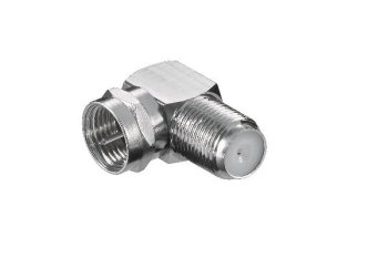 Angle adapter F plug / F socket 90°, 10 pieces, DINIC polybag