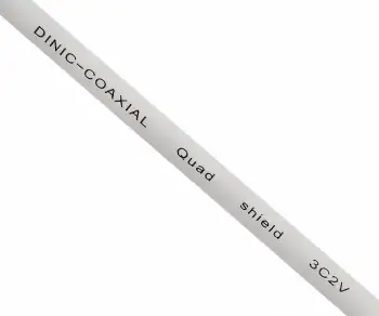 DINIC SAT coaxial cable F-connector to connector, gold-plated, quadruple shielded, white, DINIC blister, length 10.00m