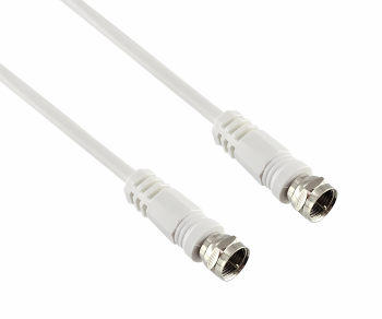 DINIC SAT cable F-secker/connector, white, DINIC polybag, length 2.50m