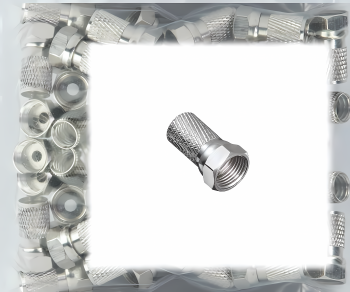 DINIC Connecteur F à visser pour câble 7,3mm, quantité : 100 pièces, DINIC Polybag, longueur 20mm