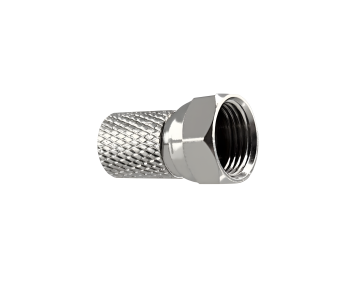DINIC F-Aufdreh-Stecker für 7,3mm Kabel, Kupfer, Menge: 8 Stück, DINIC Box mit Euroloch, Länge 20mm