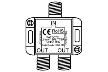 SAT distributor for satellite systems, 2-way, 5 - 2500 MHz