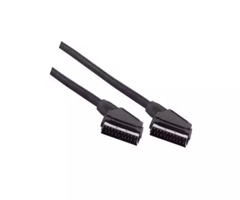 Cablu Scart DINIC 21-pini cu fișă/plug, 1,5 m tip U, cablu ø 7 mm, negru, cutie DINIC