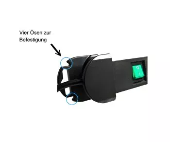 Stekkerdoos aluminium, 8-voudig, met overspanningsbeveiliging, kabellengte 1,40m