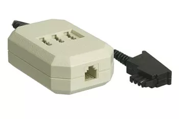 DINIC Telefonadapter TAE-F Stecker auf NFN Dose codiert und RJ11 (6P4C) Buchse, Länge 0,20m