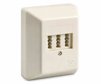 DINIC Telefon-Aufputzdose, NFN für ein Telefon und 2 Nebenstellen, DINIC Box mit Euroloch