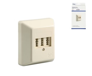 Caja telefónica de superficie DINIC, NFN para un teléfono y 2 extensiones, caja DINIC con Eurohole