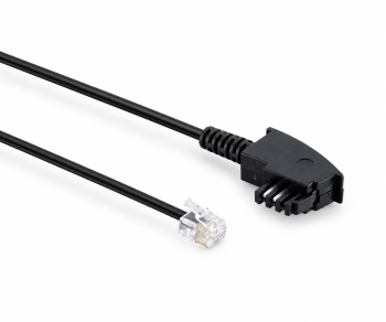 DINIC Telefonkabel TAE-F universal-Belegung, TAE-F Stecker auf Westernstecker 6P4C, 4-polig belegt, Länge 10,00m, DINIC Box