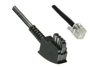 DINIC Telefonkabel TAE-F universal-Belegung, TAE-F Stecker auf Westernstecker 6P4C, 4-polig belegt, Länge: 10,00m, Blister