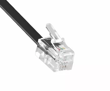 DINIC telefona klausules kabelis, RJ10 4P4C modulārā kontaktdakša, melns, garums 2,00 m, kārba