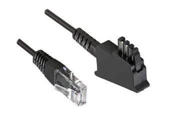 Kabel połączeniowy DINIC do routera DSL / VDSL, 2-stykowy (8P2C) pin 4 i 5, czarny, woreczek foliowy DINIC, długość 10,00 m