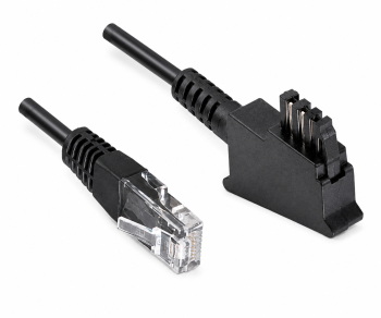 DINIC Anschlusskabel für DSL / VDSL Router, 2 polig belegt (8P2C) Pin 4 und 5, schwarz, DINIC Polybag, Länge 3,00m