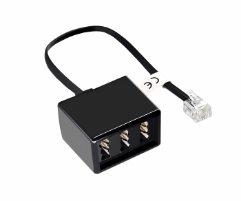 Διανομέας TAE 3x υποδοχή TAE N/F/F σε βύσμα RJ11/RJ45 (6P4C), μαύρο, κουτί DINIC με οπή Euro, μήκος 0,20m