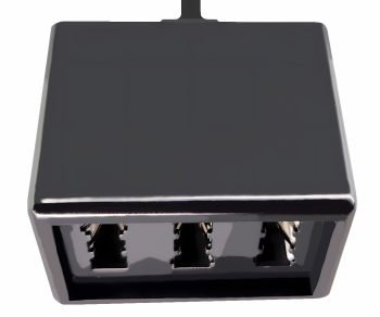 Διανομέας TAE 3x υποδοχή TAE N/F/F σε βύσμα RJ11/RJ45 (6P4C), μαύρο, κουτί DINIC με οπή Euro, μήκος 0,20m