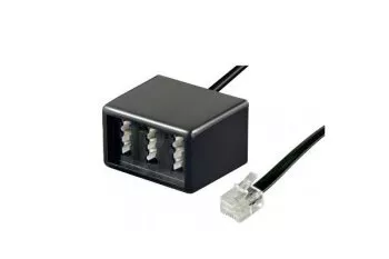 TAE skirstytuvas 3x TAE N/F/F lizdas su RJ11/RJ45 kištuku (6P4C), juodas, 0,20 m ilgio