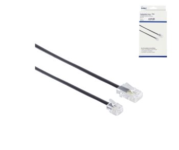 DINIC DSL modulinis/vakarietiškas kabelis RJ11 8P4C kištukas į RJ45 6P4C kištuką, juodas, ilgis 3,00 m, DINIC dėžutė