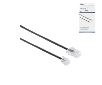 DINIC DSL Modular/Western cable RJ11 8P4C male to RJ45 6P4C male, black, length 3,00m, DINIC box