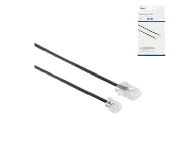 DINIC DSL Câble modulaire/ Western RJ11 8P4C mâle sur RJ45 6P4C mâle, noir, longueur 3,00m, DINIC Box