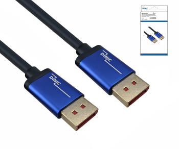 Premium DisplayPort 1.4 HQ cable, 32.4Gbps, 4K@120Hz, 8K@60Hz, 3D, HDR, DINIC box with Euro hole, 3m