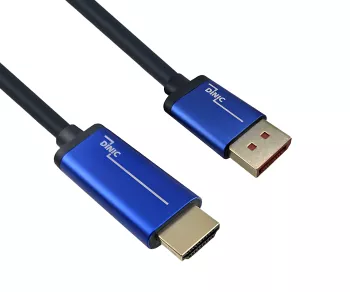 Premium Displayport 1.4 auf HDMI Kabel, 4K@60Hz, 3D, HDR, 1x DP auf 1x HDMI Stecker, DINIC Bix mit Euroloch, 2m