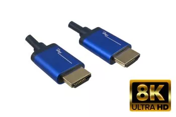 Премиум HDMI 2.1 кабел, мъжки към мъжки, 48Gbps, 4K@120Hz, 8K@60Hz, 3D, HDR, черен, дължина 1,00 м, блистерна опаковка