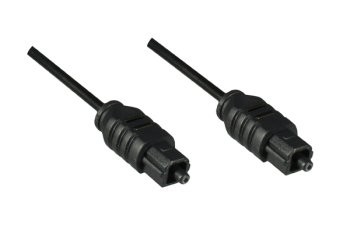 Câble Toslink, 2mm de diamètre, connecteur plastique, noir, longueur 3,00m