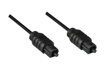 Toslink Kabel, 2mm Durchmesser, Kunststoffstecker, schwarz, Länge 3,00m