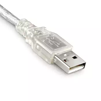 USB 2.0 verlenging A stekker naar contactdoos, UL 2725, dubbel afgeschermd, transparant, DINIC polyzak, lengte 0,50m