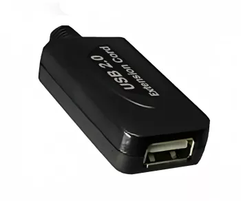 Prolunga USB 2.0 ATTIVA, A maschio/femmina, UL 2725, doppia schermatura, nera, busta DINIC, lunghezza 5,00m