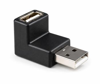 Adaptador USB ficha A para tomada A com ângulo de 90° para cima