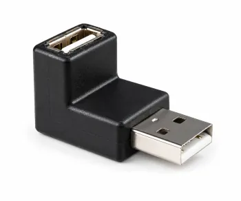 Адаптер за USB от щепсел A към гнездо A, наклонен под ъгъл 90° нагоре