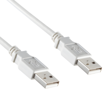 USB 2.0 Hi-Speed Kabel A auf A Stecker, weiß, DINIC Box mit Euroloch, Länge 1,80m