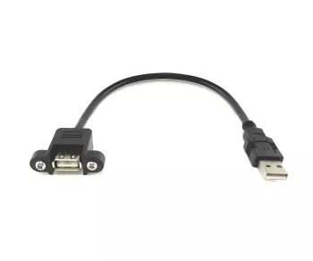 USB 2.0 mounting cable A male to A female, 30cm A female screw-on, incl. 2 screws distance 26mm