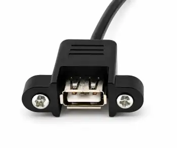 USB 2.0 mounting cable A male to A female, 50cm A female screw-on, incl. 2 screws distance 26mm