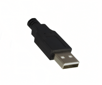 USB 2.0 Kabel A auf B St. links abgewinkelt, AWG 28/24, schwarz, Länge 0,50m