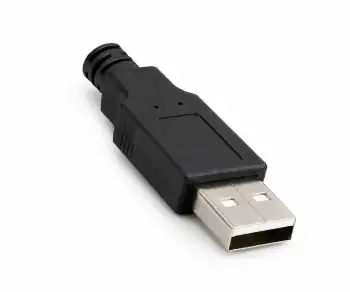USB 2.0 kabel A naar B haaks, AWG 28/24, zwart, lengte 0,50m