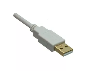 HQ USB 2.0 Cable A male to B male, 28 AWG / 2C, 26 AWG / 2C, white, 5,00m, DINIC Box