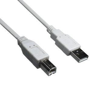 Cabo DINIC USB 2.0 ficha A para ficha B, 28 AWG / 2C, 26 AWG / 2C, cinzento, saco plástico DINIC, comprimento 3,00m