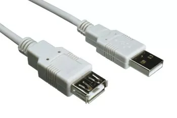 USB 2.0-förlängning A hane till A hona, UL 2725, 28 AWG/2C, 26 AWG/2C, grå, 3,00 m