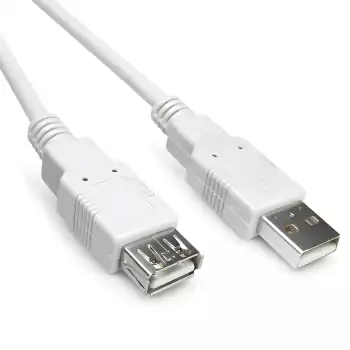 USB 2.0 verlenging A male naar A female, UL 2725, 28 AWG/2C, 26 AWG/2C, grijs, DINIC polyzak, lengte 3,00m