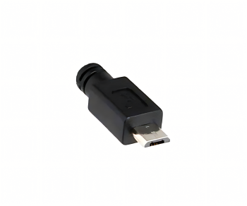 USB adapter A socket to micro B plug OTG, for connection to OTG-compatible devices, black, DINIC box with Euro hole, 0.10m