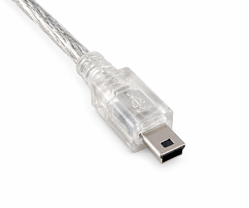 Cavo mini USB 2.0, da spina A a mini spina a 5 pin, trasparente, 2,00 m, sacchetto DINIC
