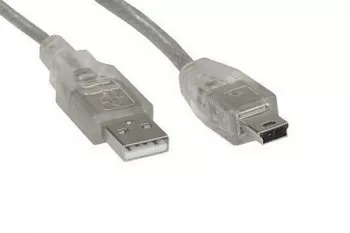 USB 2.0 Cable A male to 5pin mini male, transparent, 2,00m