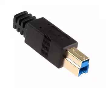 USB 3.0-kabel A-kontakt til B-kontakt, gullbelagte kontakter, svart, 0,20 m, DINIC-polybag